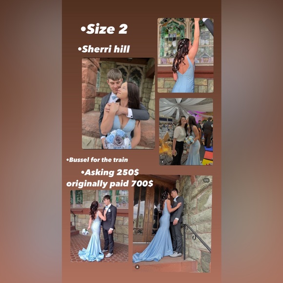 CINDERELLA BLUE SHERRI HILL SIZE 2 PROM DRESS - Picture 1 of 8